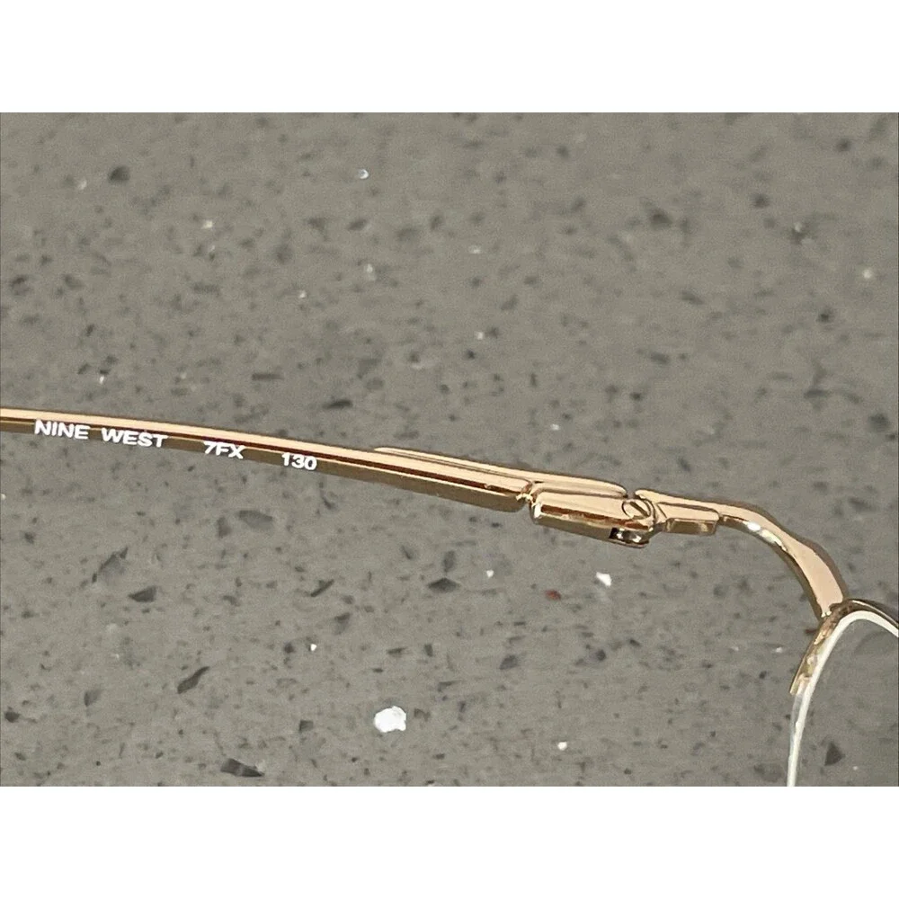 Nine West 21 Eyeglasses Frames ONLY 46-19-130 7FX Gold half rim pink tortoise